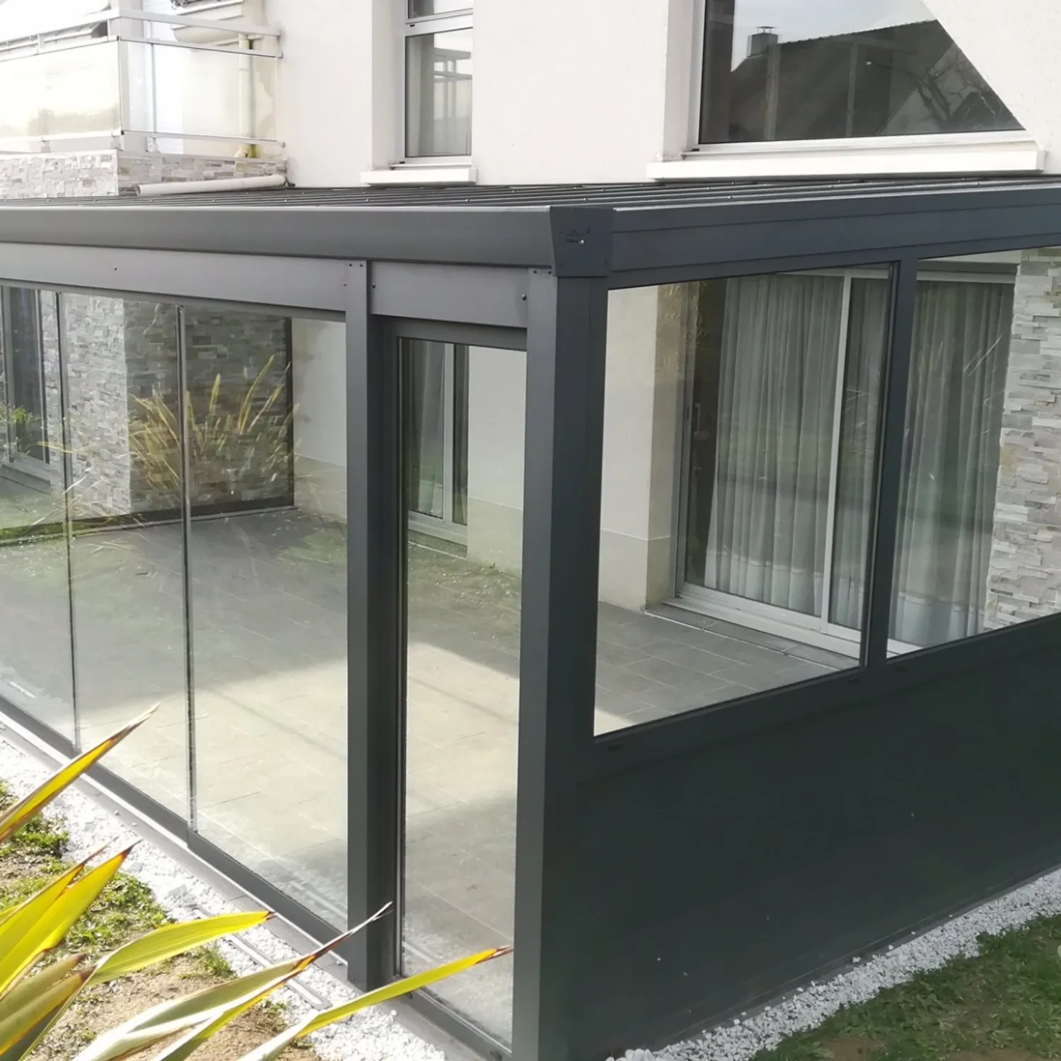 Terrasse avec structure aluminium